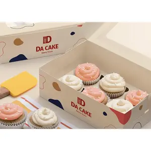 Custom Portable Takeout Containers Cookie Brownies Cupcake Packaging Box With Dividers