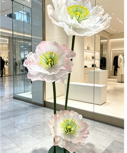 Decorazione da Terra Gigante a Forma di Papavero in Organza Sfumata <span class=keywords><strong>Rosa</strong></span> <span class=keywords><strong>e</strong></span> Bianca - Product Image 5