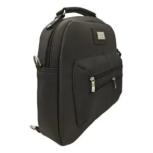 Mochila Fana Arabella Negra de Cuero Grabado, 5L, Estilo Clásico Unisex para Viaje, Cierre de Cremallera - Product Image 5