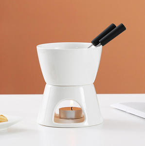 Gadgets de cuisine : Ensemble de cuisson en céramique <span class=keywords><strong>pour</strong></span> fondue au chocolat DIY, Ensemble chauffe-beurre en céramique, Ensemble de bols <span class=keywords><strong>pour</strong></span> fondue et pot à fondue - Product Image 5