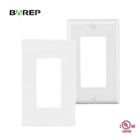 Plaques de couverture de prise simple BAREP YGC-009 homologuées CULus en PC pour plaque murale de prise double standard américaine
