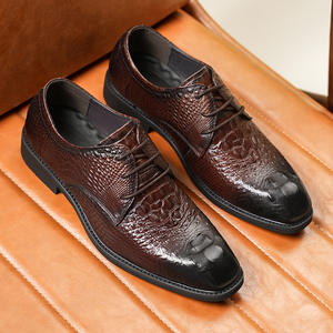 Zapatos de Vestir Formales para Hombre, de Cuero Genuino de Primera Capa, con Punta en Pico, Estilo Británico, Color Marrón Otoñal - Product Image 4