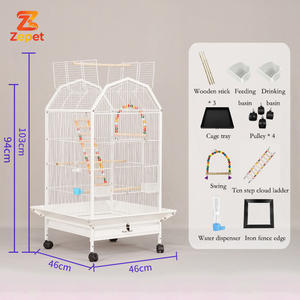 Jaula para Pájaros <span class=keywords><strong>de</strong></span> Hierro Forjado <span class=keywords><strong>de</strong></span> Nuevo Diseño, con Área <span class=keywords><strong>de</strong></span> Juego y Base con Ruedas, Jaula Grande para Loros, para <span class=keywords><strong>Periquitos</strong></span> - Product Image 1