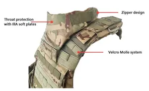 Yuda Laser Cut Molle System Camouflage Full Body Vest Quick Release Plate Carrier Vest With Soft Plate