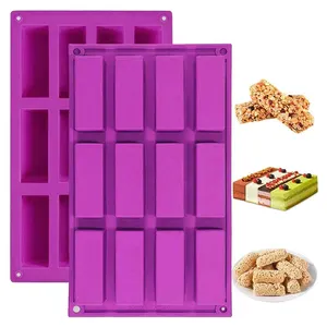 Molde para hornear de silicona de grado alimenticio sin BPA personalizado antiadherente resistente al calor molde de Chocolate de silicona rectangular en forma de corazón rojo