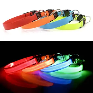 Custom Waterproof Flashing Light Up Reflective Pet Collar Adjustable USB Type-C Recharge Luxury LED Dog Luminous Collar For Dog
