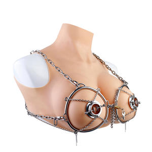 성인 속박 기어 가죽 젖꼭지 클램프 구속 벨트 잠금 섹시 란제리 노출 가슴 대체 젖꼭지 체인 복장 - Product Image 5