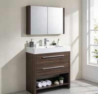 Meubles de salle de bain modernes sur pied avec miroir inclus, en PVC résistant à l'eau, style canadien, pas cher, d'occasion