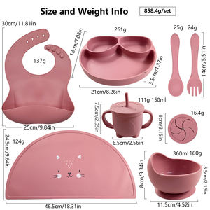 Wholesale Customizable Infant Dinnerware Set Adjustable Size Bebe Babero Easily Clean Non Slip Table Mat Suction Soup <strong>Bowl</strong> - Product Image 5