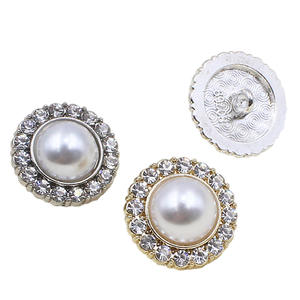 Design de luxe perle <span class=keywords><strong>cristal</strong></span> strass boutons fleur forme tige boucles de couture pour accessoires de vêtements - Product Image 5