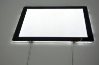 Espositore Pubblicitario Rettangolare A3 Bifacciale per Interni, Pannello Magnetico in Acrilico, Vetrina Luminosa a LED per Agenzie Immobiliari