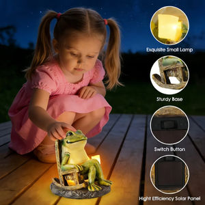 Encantadora Estatua de Rana con Energía Solar, Miniatura, Impermeable IP65, Decoración de Jardín, Luces LED, Jardín de Hadas, Patio, Césped, Regalo - Product Image 5