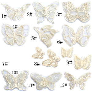 Applique papillon miniature en dentelle brodée, <span class=keywords><strong>organza</strong></span> écologique à ailes flottantes, motif animal tridimensionnel, variété de couleurs - Product Image 3