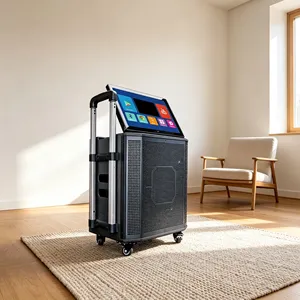 Machine de <span class=keywords><strong>karaoké</strong></span> professionnelle d'extérieur 15 pouces 120W avec écran tactile 18,5 pouces pour affichage des paroles, système audio BT pour soirées KTV - Product Image 6