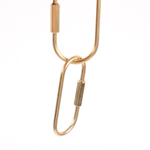 Porte-clés de voiture rétro minimaliste nordique en laiton ovale avec boucle à vis créative, accessoire de mode en cuivre pur - Product Image 1