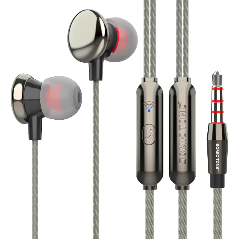OEM-auriculares con logotipo personalizado para teléfono móvil, cascos con cable de 3,5mm y micrófono para videojuegos y Deportes