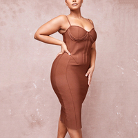 Robe bandage de soirée élégante grande taille pour femmes à bretelles suspendues robe de banquet de bal formelle fendue sexy de grande taille personnalisée