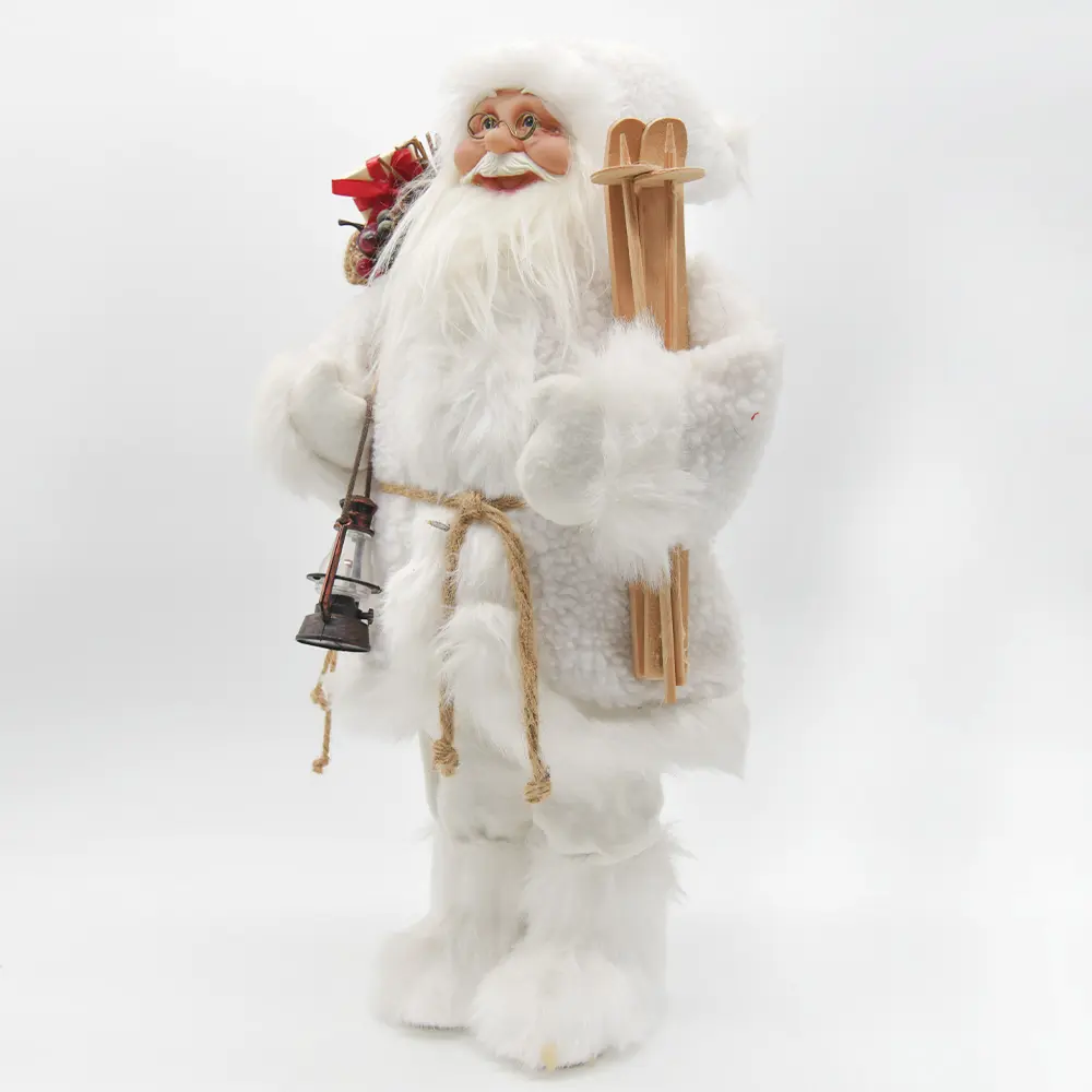 Witte Staande Kerstversieringen Staande Pop Santa Claus Met Cadeau Zakjes Xmas Decoratie Benodigdheden Voor Thuis