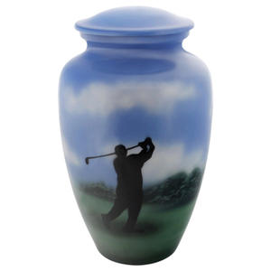 Esmalte púrpura aluminio y latón cremación urnas para cenizas humanas - Product Image 6