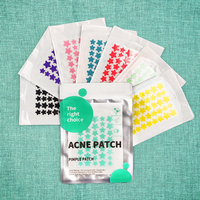 Patchs Hydrocolloïdes Colorés Anti-Acné Scintillants en Forme d'Étoile, Compatibles Maquillage, Cache-Boutons Mignons et Invisibles pour le Soin de la Peau du Visage