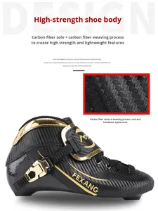 ROSENLE FX Scarpe Professionali da Pattinaggio di Velocità per Adulti con Tomaia in Fibra di Carbonio e Rete, Unisex, per Competizioni di Pattinaggio Inline, Taglia Grande - Product Image 3