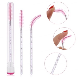 Brosse à cils jetable avec manche diamanté et tube hygiénique, en nylon et plastique, pour extensions de cils, fournitures de salon - Product Image 5