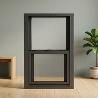 Ventana manual elevable de 50 pulgadas con herrajes personalizados para baño, con sistema de puerta y ventana insonorizado de aleación de aluminio moderna.