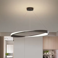 Luminaire suspendu réglable en hauteur, design moderne, anneau LED pour plafond, idéal pour la maison, le bureau ou les projets d'installation.