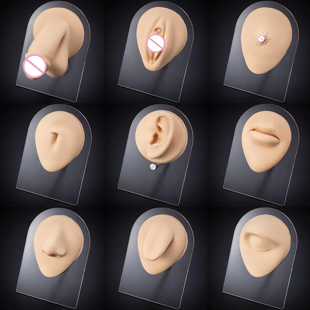 高シミュレーション鼻口耳腹ボタン女性膣オルガンモデル皮膚タトゥー穿刺練習