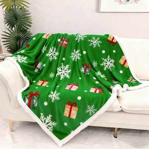 Nhà Máy Bán Buôn Biểu Tượng Tùy Chỉnh Chăn Mềm Ấm Cúng Ấm Hai Lớp Chăn Jacquard Flannel Sherpa Ném Chăn Cho Giáng Sinh - Product Image 1