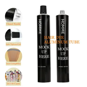 OEM High Quality Hair Color Paste Aluminum Tubes Black Hair Care Dye Empty Metal Packaging Hair Cream Squeeze Shampoo Tube