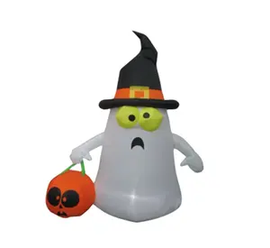 Halloween Inflatable Dễ Thương Ma Inflatable Halloween Kẹo Mía Với Xây Dựng Trong Leds Blow Up Inflatables Đối Với Halloween Đảng PVC