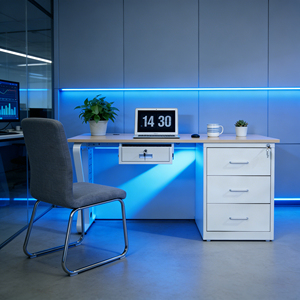 Factory Low Price Modern Metal Modular Wood <strong>Corner</strong> Computer Desk with Standing Design for Single Person Office <strong>Workstation</strong> - Product Image 2