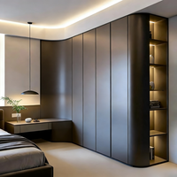 Armoire de chambre moderne et durable avec coiffeuse et meuble de rangement, portes en MDF, idéale pour appartement