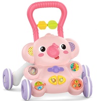 Bao Han Nouveauté Trotteur Bébé 2-en-1 avec Jouets Éléphant, Bonne Poussette Musicale et Lumineuse, Trotteur Éducatif pour Bébé