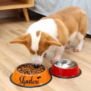 <b>Personalised</b> Stainless Steel <b>Dog</b> <b>Bowl</b> with Anti Skid Silicone, Custom Name Water and Food <b>Bowls</b> for Pets - Product Image 5