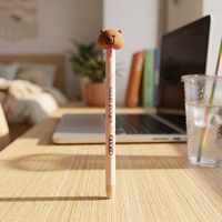 Stylo gel effaçable Erase Pink Pig 0,7 mm avec motif cœur, encre noire, pour le bureau et l'école