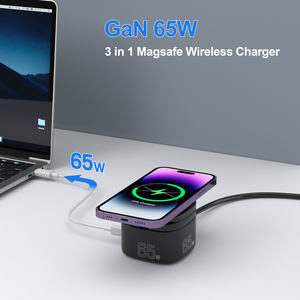 GaN 65W 5 in 1 시계 전화 컴퓨터 이어폰 태블릿 무선 충전기 인증 스마트 충전기 - Product Image 4