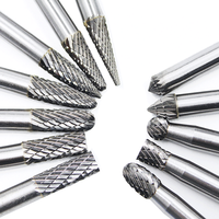 KINGTOOLS Fraise rotative en carbure de tungstène à double coupe 6 mm F1225M06X-45, forme d'arbre, à rayons, pour meulage de métal, queue de 1/4 po