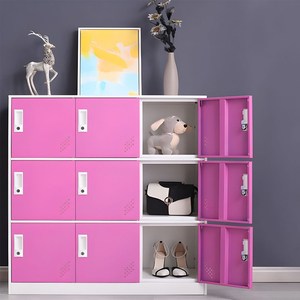 Armoire de rangement de bureau robuste à neuf portes avec serrure à clé Petit <span class=keywords><strong>casier</strong></span> sécurisé pour une utilisation en salle de pause - Product Image 3