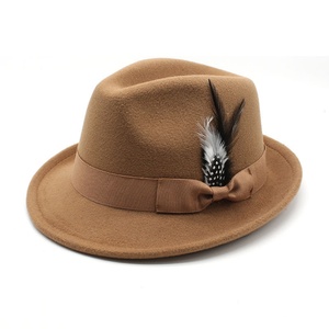 Nuevo Sombrero Fedora Unisex Pequeño con Bordado a Mano de Plumas, Casual, para las Cuatro Estaciones, 100% Poliéster - Product Image 3