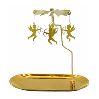 Bougeoirs rotatifs dorés en verre de cristal, socle pour bougies