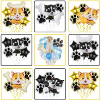 Dessin animé Mignon Husky Corgi Pet Chien Patte En Aluminium Ballon Globos Fête Décoration Exposition Écrire Chien Pied Os Ballon