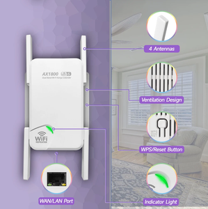Extensor de Rango <span class=keywords><strong>WiFi</strong></span> 6 con Puerto Gigabit de Alta Velocidad 1800Mbps Doble Banda OEM/ODM Fábrica de Extensores <span class=keywords><strong>WiFi</strong></span> - Product Image 2