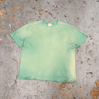 TOPSHOW Vente en gros T-shirt ample vintage personnalisé pour homme, effet vieilli, déchiré, délavé au soleil, délavé à l'acide avec éclaboussures de peinture