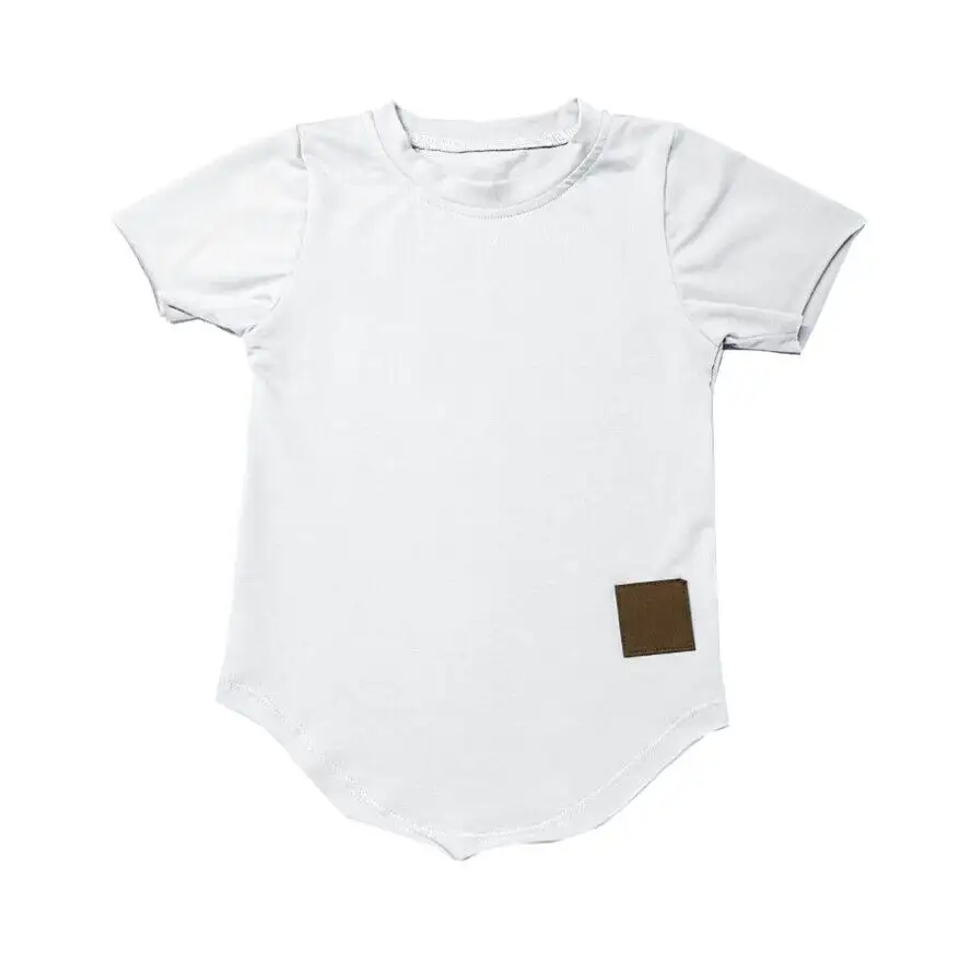 Summer Infant Kids Einfarbig gestrickte Baumwolle Kurzarm Jungen Mädchen T-Shirt Kinder Top Kleidung Kleinkind Baby T-Shirts