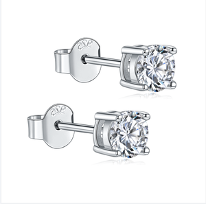 Pendientes de Plata de Ley con Certificado GRA de 0.5ct, Joyería de Moda con Moissanita, Estilo Coreano - Product Image 1