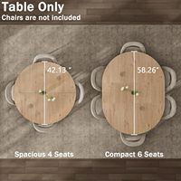 Table à manger extensible de haute qualité avec plateau rabattable intégré, table de cuisine ovale moderne, 6 rangements gain de place, étagère en forme de X