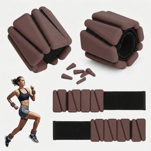 Bracelet lesté en silicone détachable pour poignet et cheville, sangle de fitness réglable pour l'entraînement, le Pilates, le jogging et la musculation - Product Image 4