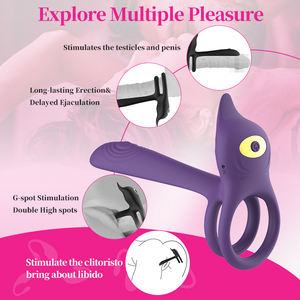 Offre Spéciale électrique Double anneau Couples partager vibrant fournitures érotiques verrouillage anneau de sperme hommes télécommande anneau vibrant - Product Image 4